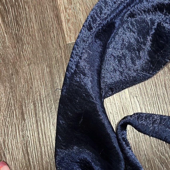 Blue Romper Satin Dress Romper - Picture 6 of 11